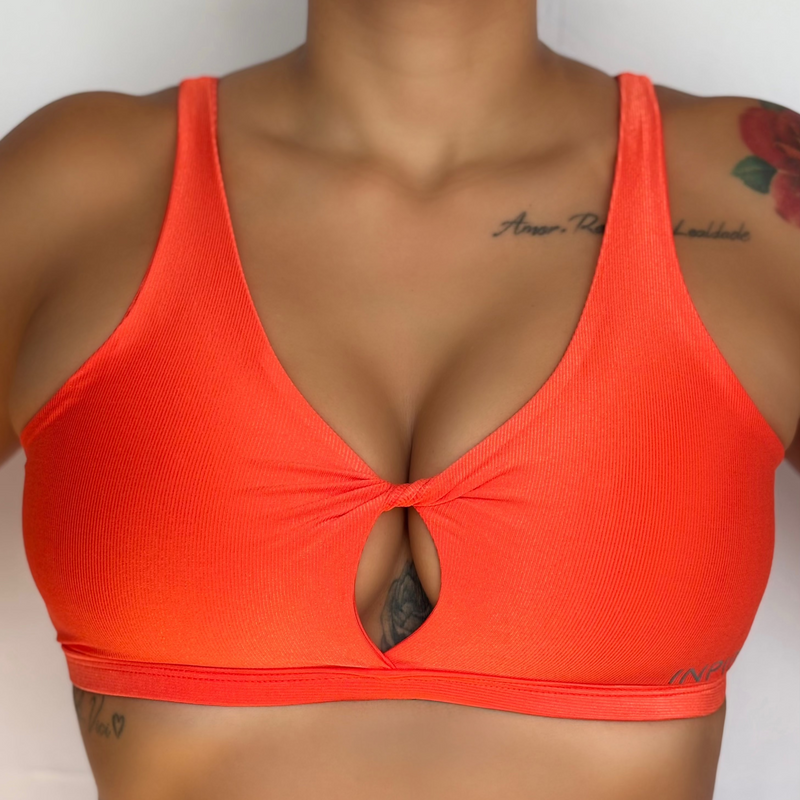 Top Fitness com Decote Power Kapana Laranja