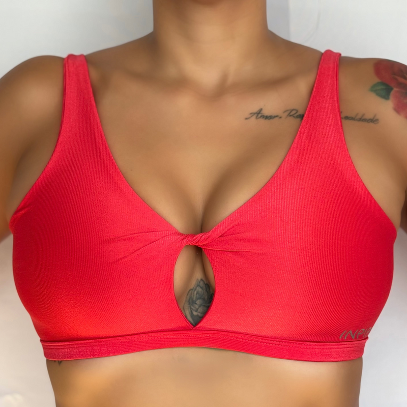 Top Fitness com Decote Power Kapana Vermelho