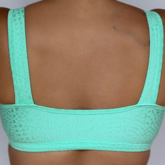 Top Fitness com Laço Power Jacquard Verde Água