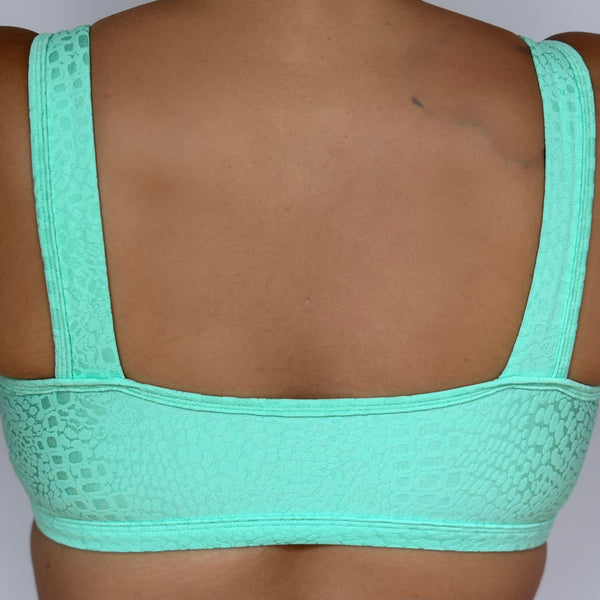 Top Fitness com Laço Power Jacquard Verde Água