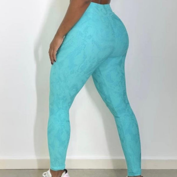 Calça Legging Fitness Wave Jacquard Sereia
