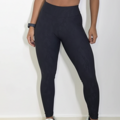 Calça Legging Fitness Wave Jacquard  Preta
