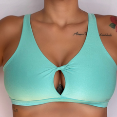 Top Fitness com Decote Power Kapana Verde Claro