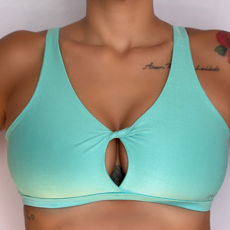 Top Fitness com Decote Power Kapana Verde Claro