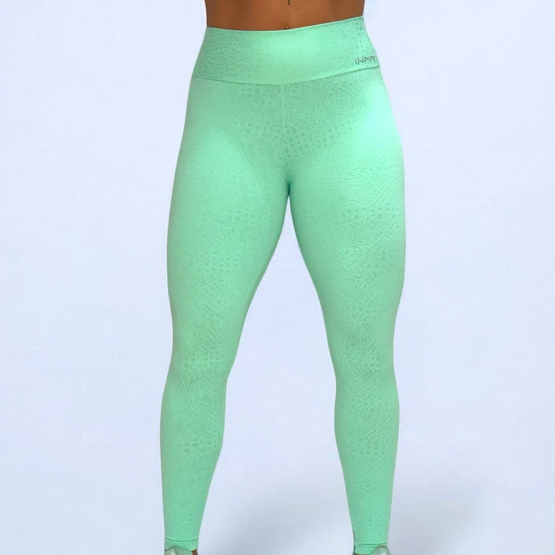 Calça Legging Fitness Power Jacquard Verde Água