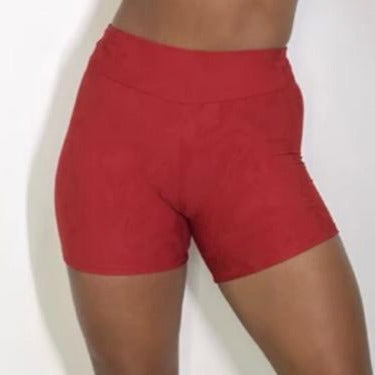 Short Fitness Wave Jacquard Vermelho
