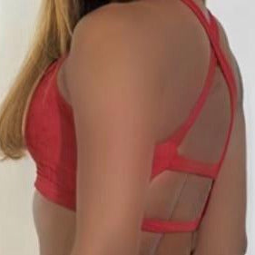 Top Fitness Cruzado 4 Faixas Wave Jacquard Vermelho